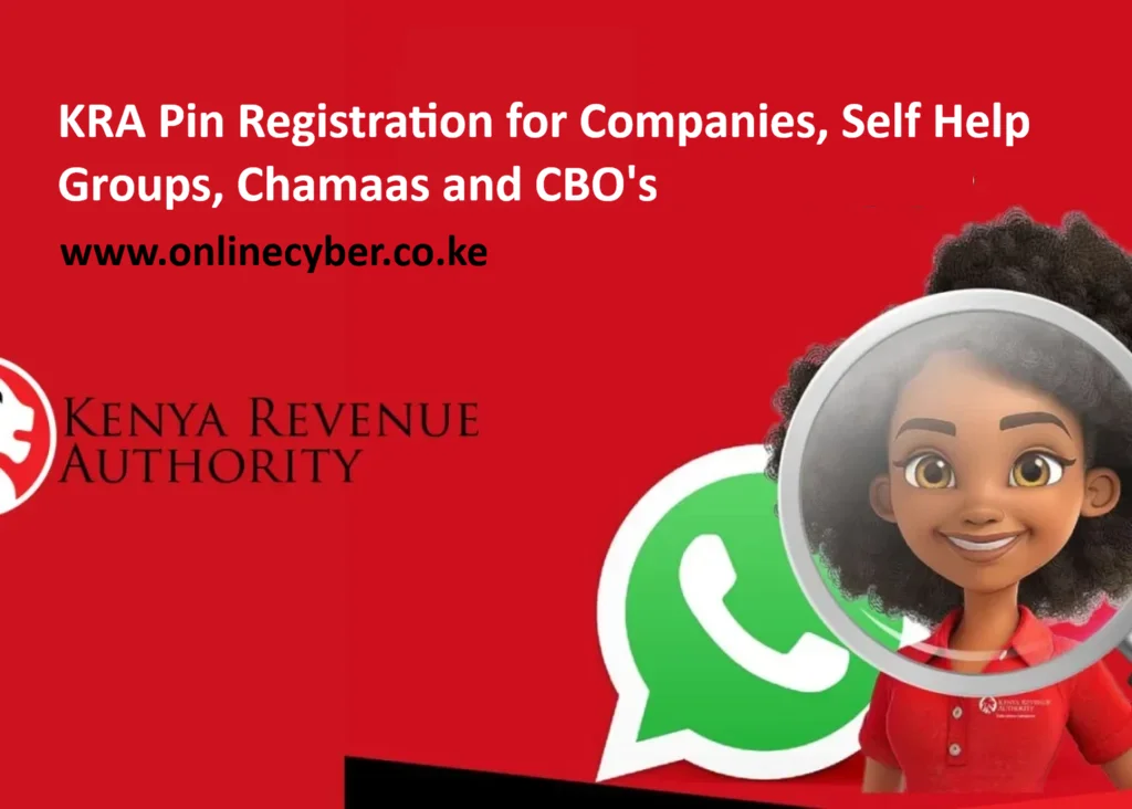How to register KRA PIN for Companies, Self Help Group or CBOs